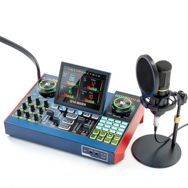 G10 DJ Mixer with 4.5inch LCD for Podcasters-2