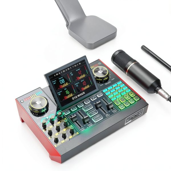 G10 DJ Mixer with 4.5inch LCD for Podcasters-1