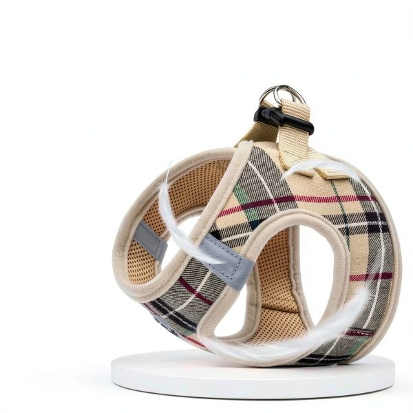PUPTECK Dog Harness No Pull Step In Reflective Plaid Vest-5
