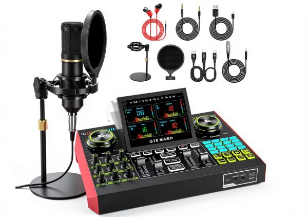 G10 DJ Mixer with 4.5inch LCD for Podcasters-0
