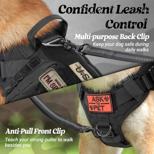 GLOBEGOU Dog Vest Harness Military Nylon Large Breed Control-5