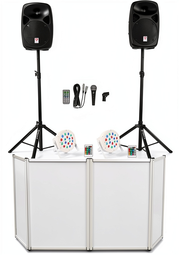 Rockville DJ Booth panels in 360° rotation