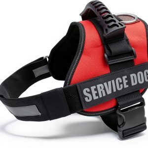 ALBCORP Service Dog Vest Reflective Nylon Harness Adjustable-0