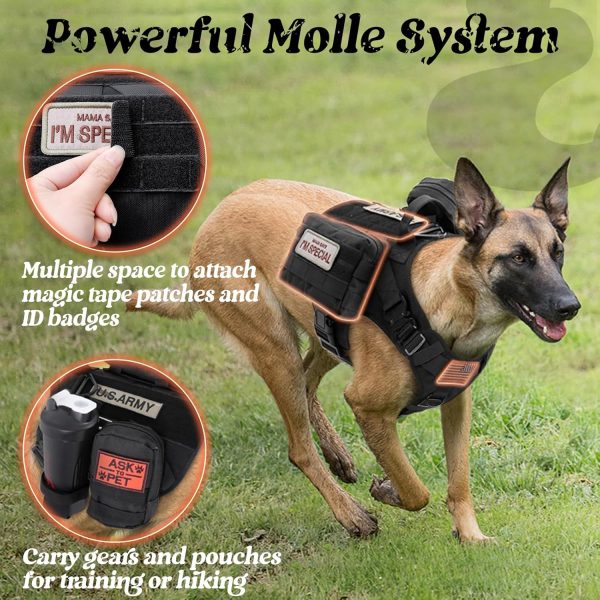 GLOBEGOU Dog Vest Harness Military Nylon Large Breed Control-4