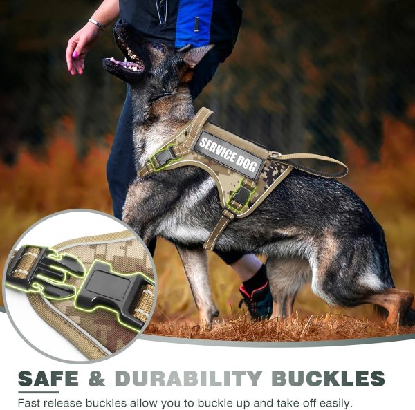 WINSEE Tactical Dog Harness No Pull Reflective Molle System-3