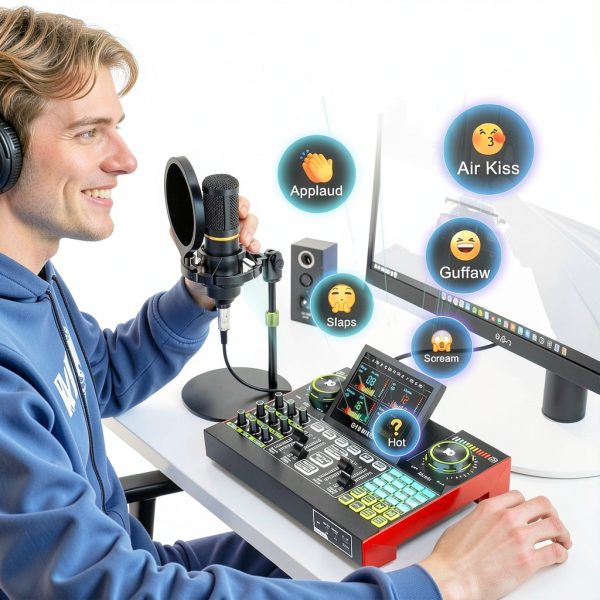 G10 DJ Mixer with 4.5inch LCD for Podcasters-6