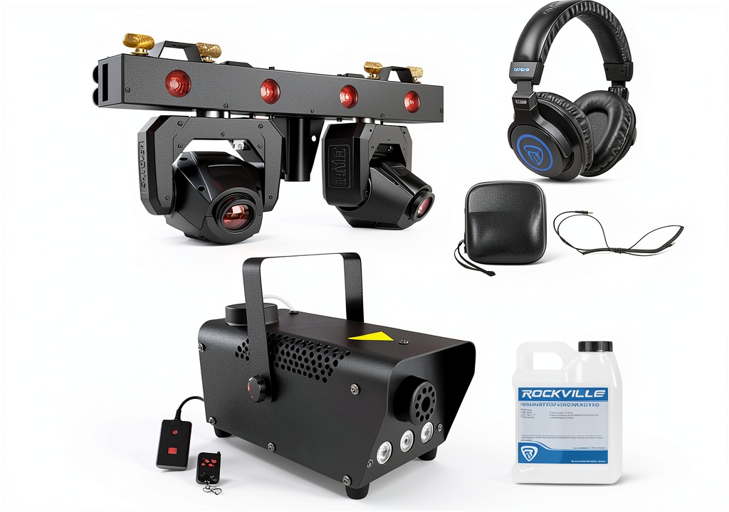 DJ lighting bundle set up on a stage for a nightclub event