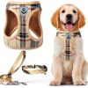 PUPTECK Dog Harness No Pull Step In Reflective Plaid Vest-0