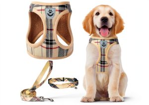 PUPTECK Dog Harness No Pull Step In Reflective Plaid Vest-0