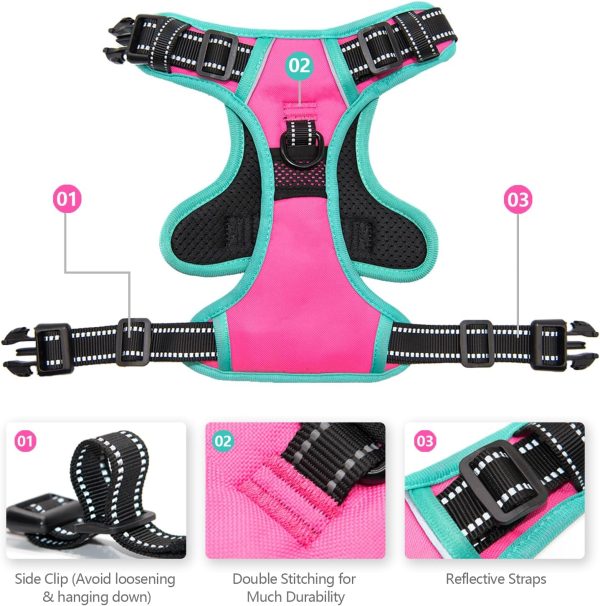 PHOEPET Dog Harness No Pull Reflective Pet Vest Harness-3