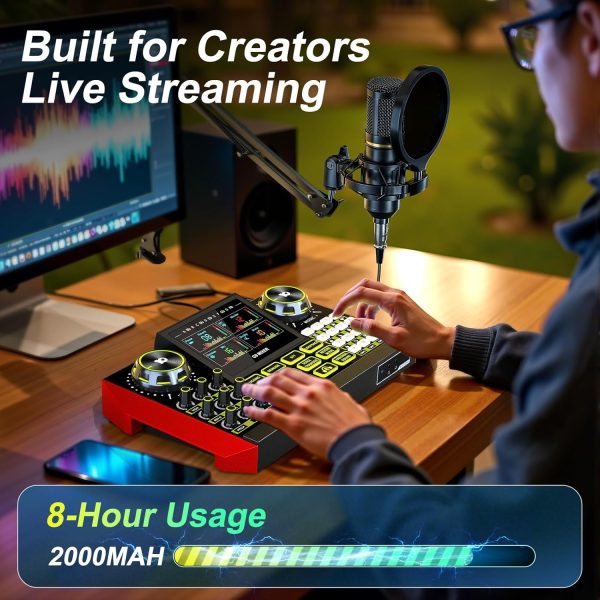 Podcast Microphone Bundle G9 BM800 3.5mm Boom Arm-8