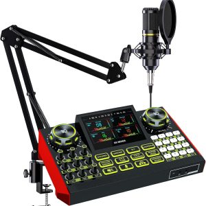 Podcast Microphone Bundle G9 BM800 3.5mm Boom Arm-0
