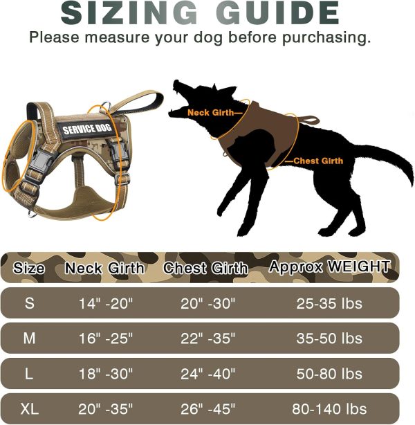 WINSEE Tactical Dog Harness No Pull Reflective Molle System-6