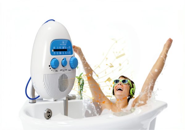 Zunate Portable Shower Radio ABS Material Water Resistant-2