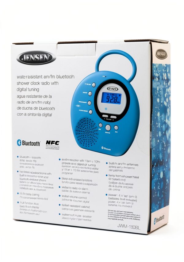 Jensen Portable Shower Radio Bluetooth 3.0 AM FM-3