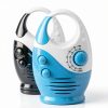 Herxsin Waterproof Shower Radio White Blue Portable AM/FM Top Handle-1