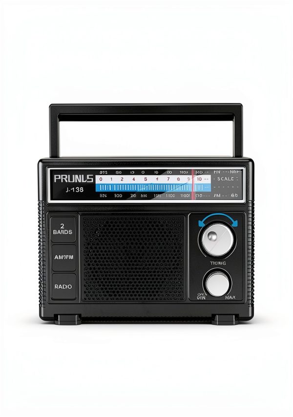 Portable AM FM Radio PRUNUS J136 Lightweight Dual Power-4