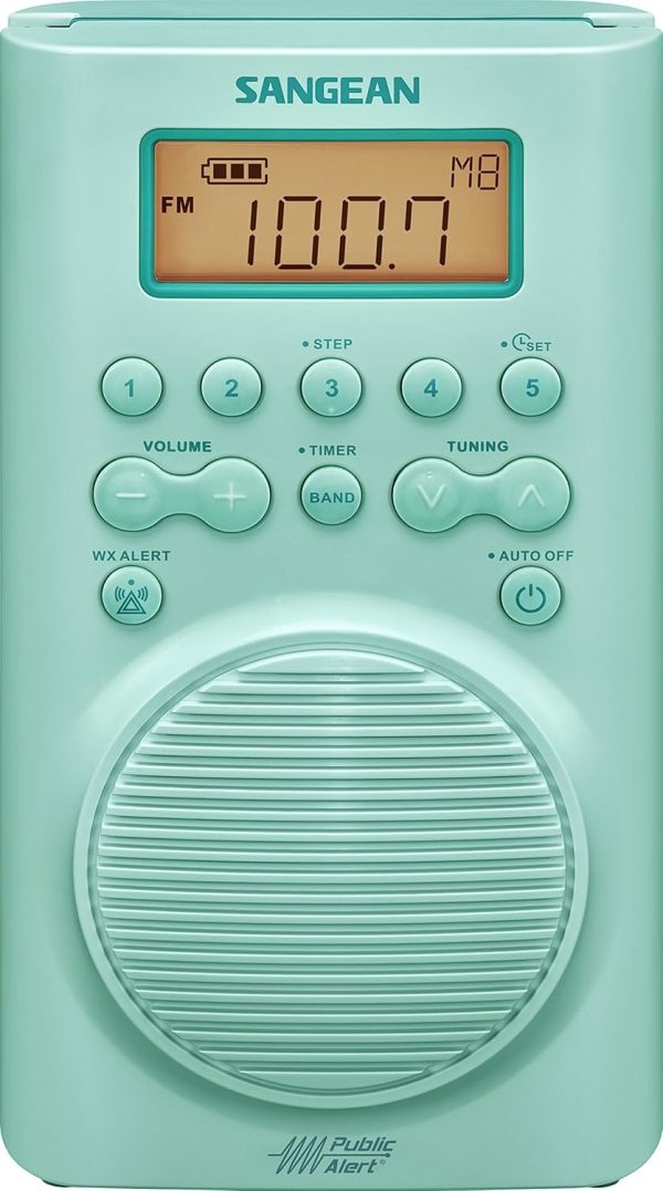 Sangean H205TQ Portable Shower Radio White AM/FM/WX with NOAA Alerts-0