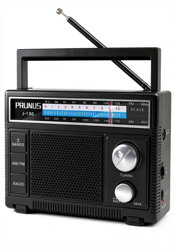 Portable AM FM Radio PRUNUS J136 Lightweight Dual Power-0