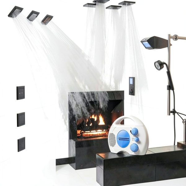 waterproof shower radio Etiger splashproof rotary AM FM compact design-3