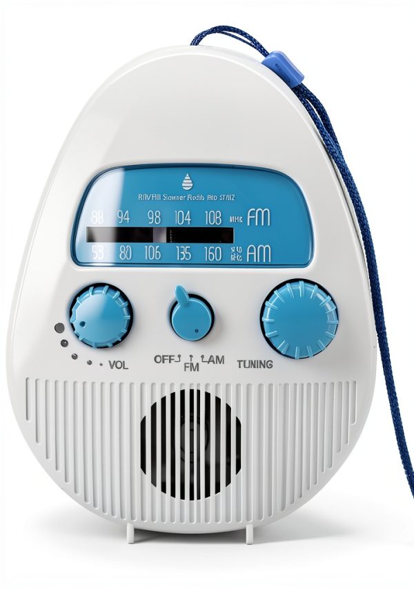 GOWENIC Portable Shower Radio ABS Waterproof FM AM Speaker-0