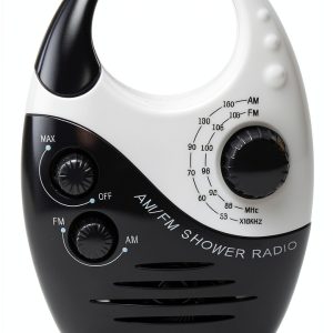 EKDJKK Waterproof Shower Radio Black Portable FM AM with Top Handle-0