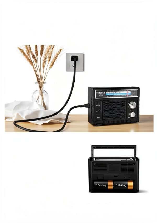 Portable AM FM Radio PRUNUS J136 Lightweight Dual Power-2
