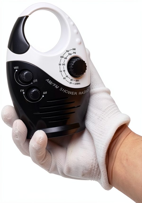 EKDJKK Waterproof Shower Radio Black Portable FM AM with Top Handle-7