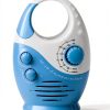 Herxsin Waterproof Shower Radio White Blue Portable AM/FM Top Handle-2
