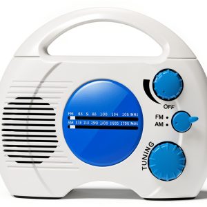Portable Shower Radio Pilarmuture Blue White Waterproof AM FM-0
