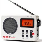 EMVANV Portable Shower Radio White 2.4inch HD LCD Display with-0
