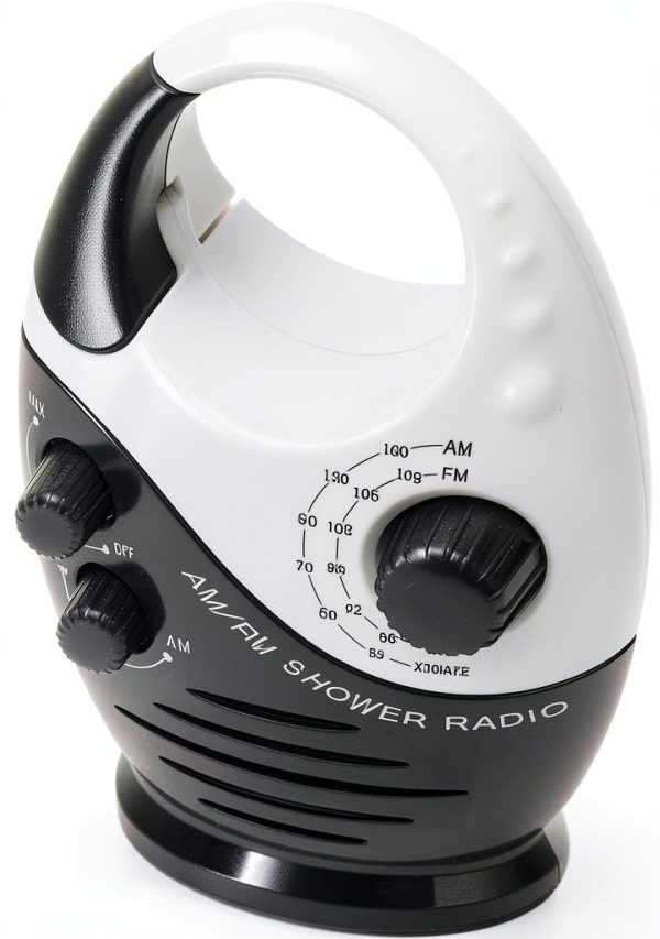 Portable Shower Radio HONUTIGE Waterproof AM FM with Hanging Handle-1
