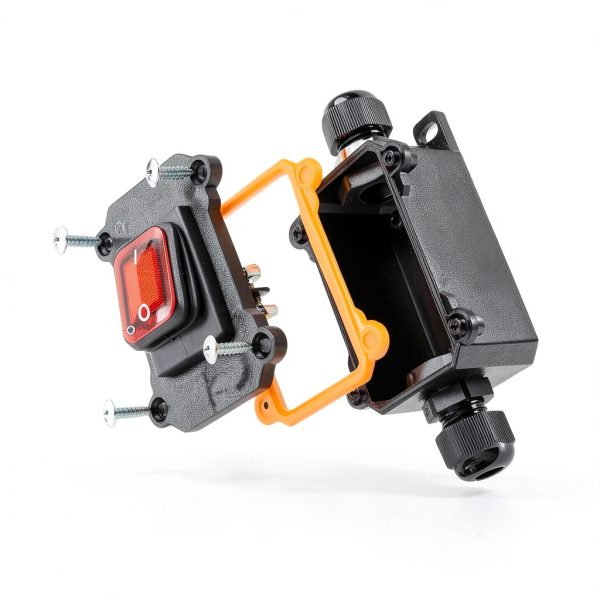 Waterproof Inline Cord Switch DPST 12V-24V/110V-250V| AC/DC Rocker Switch| On Off Outdoor Toggle Switch with Red LED & Two-Side Entry-2