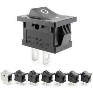 ZUPAYIPA AC 6A/250V SPST On Off Mini Boat Rocker Switch 15pcs Black-0