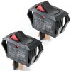 Carling Curvette Rocker Switch RA901-VB-B-9-V Black/Red SPST 2-Pack-0