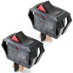 Carling Curvette Rocker Switch RA901-VB-B-9-V Black/Red SPST 2-Pack-0