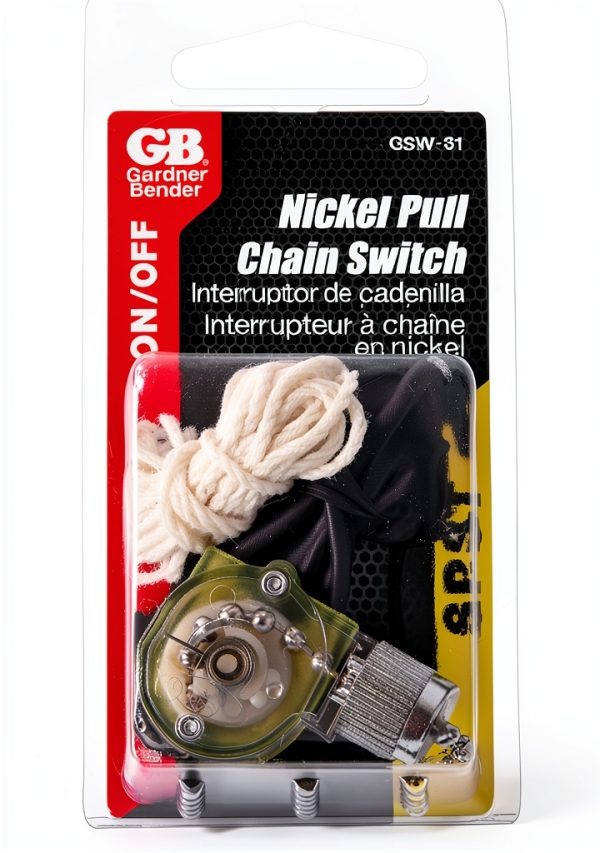 Gardner Bender GSW-31 Pull Chain Switch Nickel 6 A 125 V AC Toggle-2