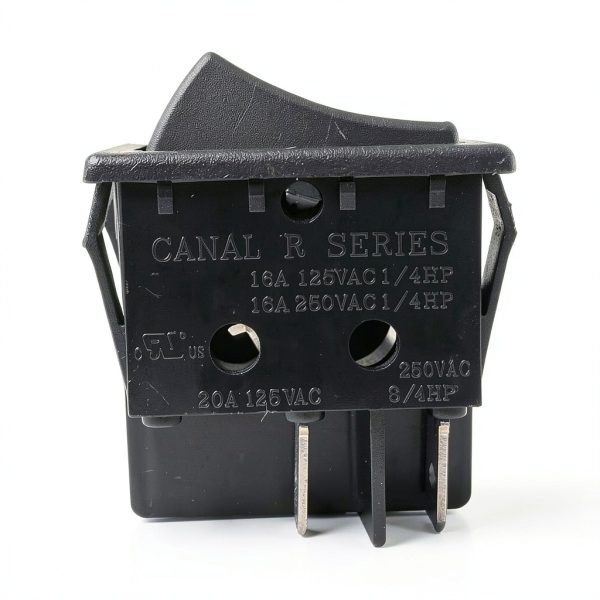 On/Off Boat Rocker Switch Canal R Series DPST 20 A 16 A 125 250VAC Replace Hongju Taiheng TH3 Defond DRH-2415-3 Replacement for A Variety Applications PA66 Black Easy Installation Durable-1