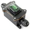 Waterproof Cord Switch CNAODUN 12V 20A DPST Toggle Green Light IP66-0