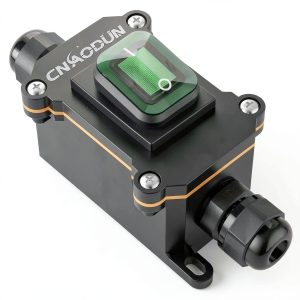 Waterproof Cord Switch CNAODUN 12V 20A DPST Toggle Green Light IP66-0