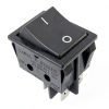 On/Off Boat Rocker Switch Canal R Series DPST 20 A 16 A 125 250VAC Replace Hongju Taiheng TH3 Defond DRH-2415-3 Replacement for A Variety Applications PA66 Black Easy Installation Durable-0
