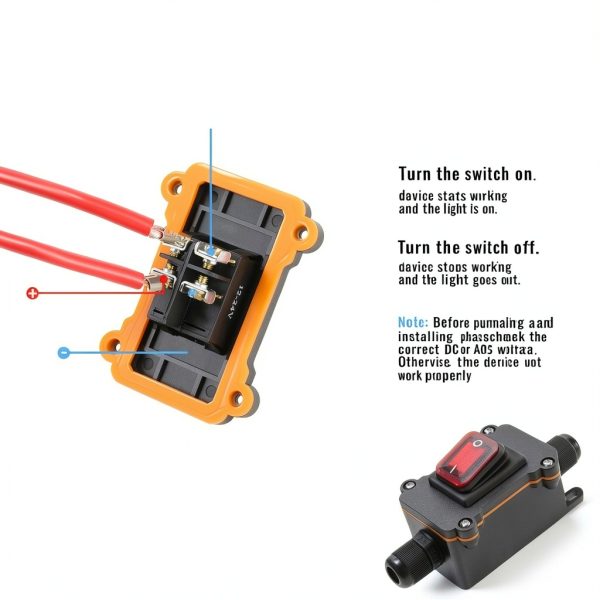 DC 12V Inline Switch – 25A Waterproof IP67 Inline Power Switch, Heavy Duty DPST Battery Disconnect Switchs with 10AWG Copper Cable for Automotive, Marine, RV & DIY-3