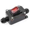 Waterproof Inline Cord Switch DPST 12V-24V/110V-250V| AC/DC Rocker Switch| On Off Outdoor Toggle Switch with Red LED & Two-Side Entry-0