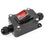 Waterproof Inline Cord Switch DPST 12V-24V/110V-250V| AC/DC Rocker Switch| On Off Outdoor Toggle Switch with Red LED & Two-Side Entry-0